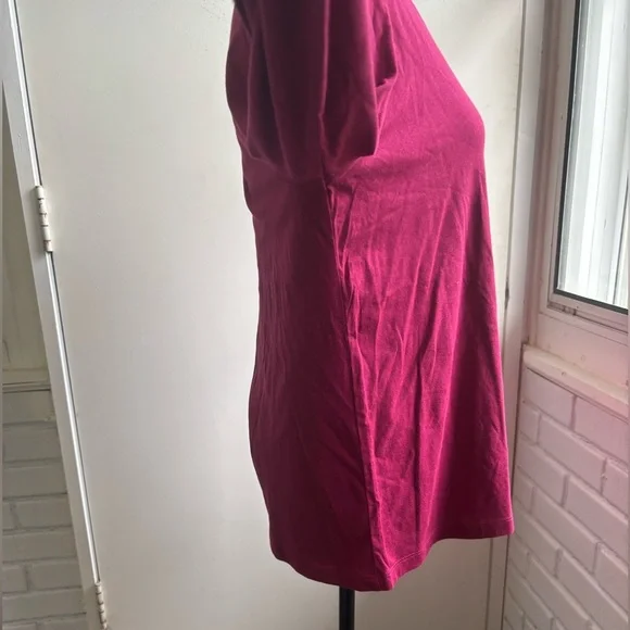 Eileen Fisher Organic Cotton Slubby Jersey V-Neck‎ Top medium workwear layered - Picture 3 of 8